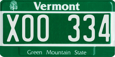 VT license plate XOO334