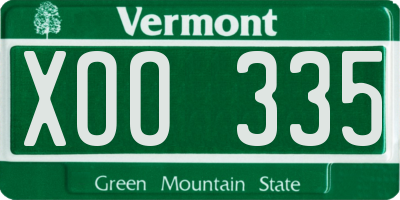 VT license plate XOO335