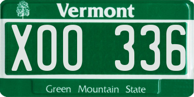 VT license plate XOO336