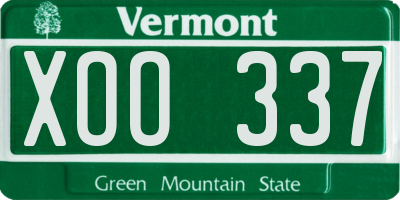 VT license plate XOO337
