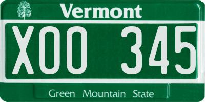 VT license plate XOO345