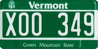 VT license plate XOO349