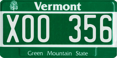 VT license plate XOO356
