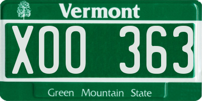 VT license plate XOO363