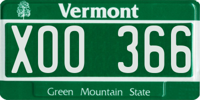 VT license plate XOO366