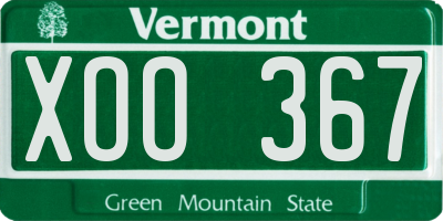 VT license plate XOO367