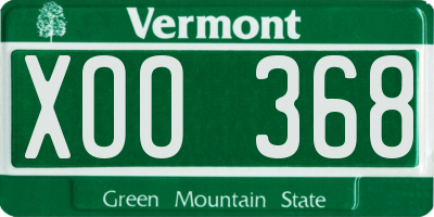 VT license plate XOO368
