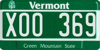 VT license plate XOO369