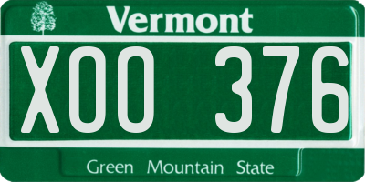 VT license plate XOO376