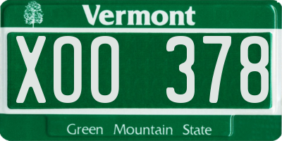 VT license plate XOO378