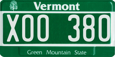 VT license plate XOO380