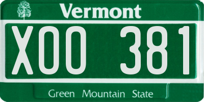 VT license plate XOO381