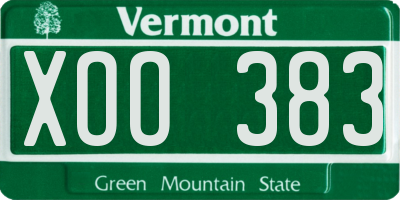 VT license plate XOO383