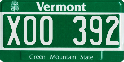 VT license plate XOO392
