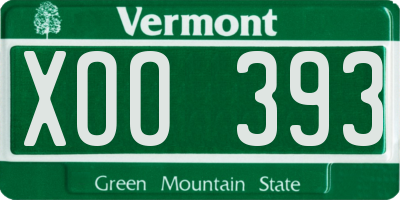 VT license plate XOO393