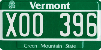 VT license plate XOO396