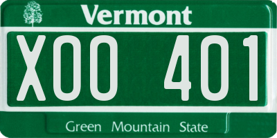 VT license plate XOO401