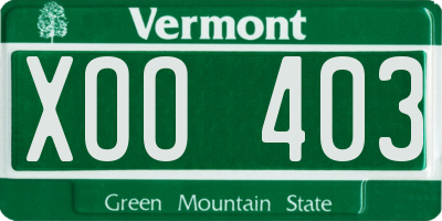 VT license plate XOO403