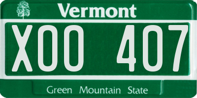 VT license plate XOO407