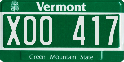 VT license plate XOO417