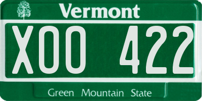 VT license plate XOO422