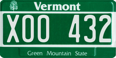VT license plate XOO432