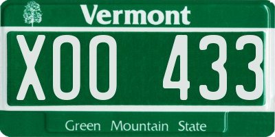 VT license plate XOO433