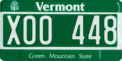 VT license plate XOO448