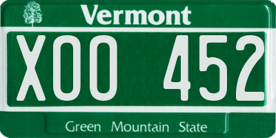 VT license plate XOO452