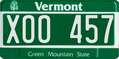 VT license plate XOO457