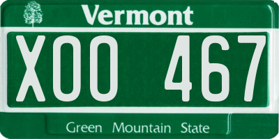 VT license plate XOO467