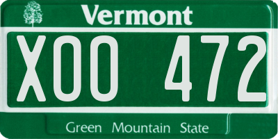 VT license plate XOO472