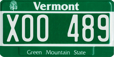 VT license plate XOO489