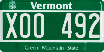 VT license plate XOO492