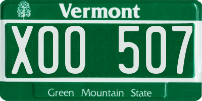 VT license plate XOO507