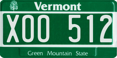 VT license plate XOO512