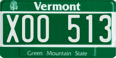 VT license plate XOO513