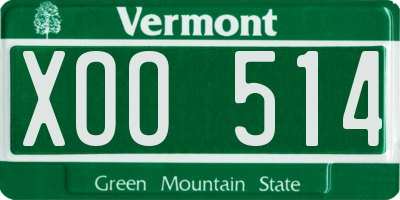VT license plate XOO514