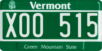 VT license plate XOO515