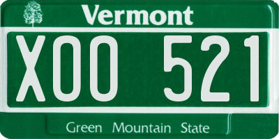 VT license plate XOO521