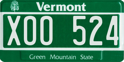 VT license plate XOO524