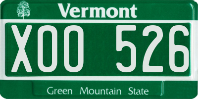 VT license plate XOO526