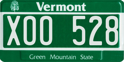 VT license plate XOO528