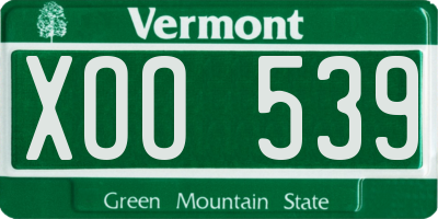 VT license plate XOO539