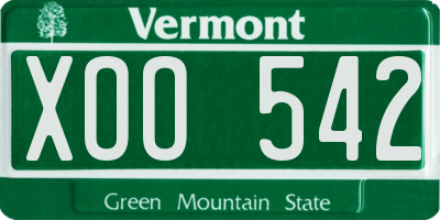 VT license plate XOO542