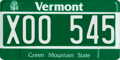 VT license plate XOO545