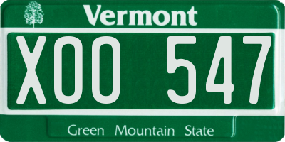VT license plate XOO547