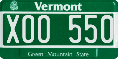 VT license plate XOO550