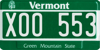 VT license plate XOO553