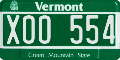 VT license plate XOO554